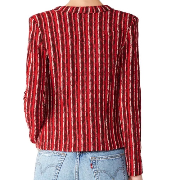 IRO Inland Red Tweed Striped Open Jacket - Picture 2 of 6